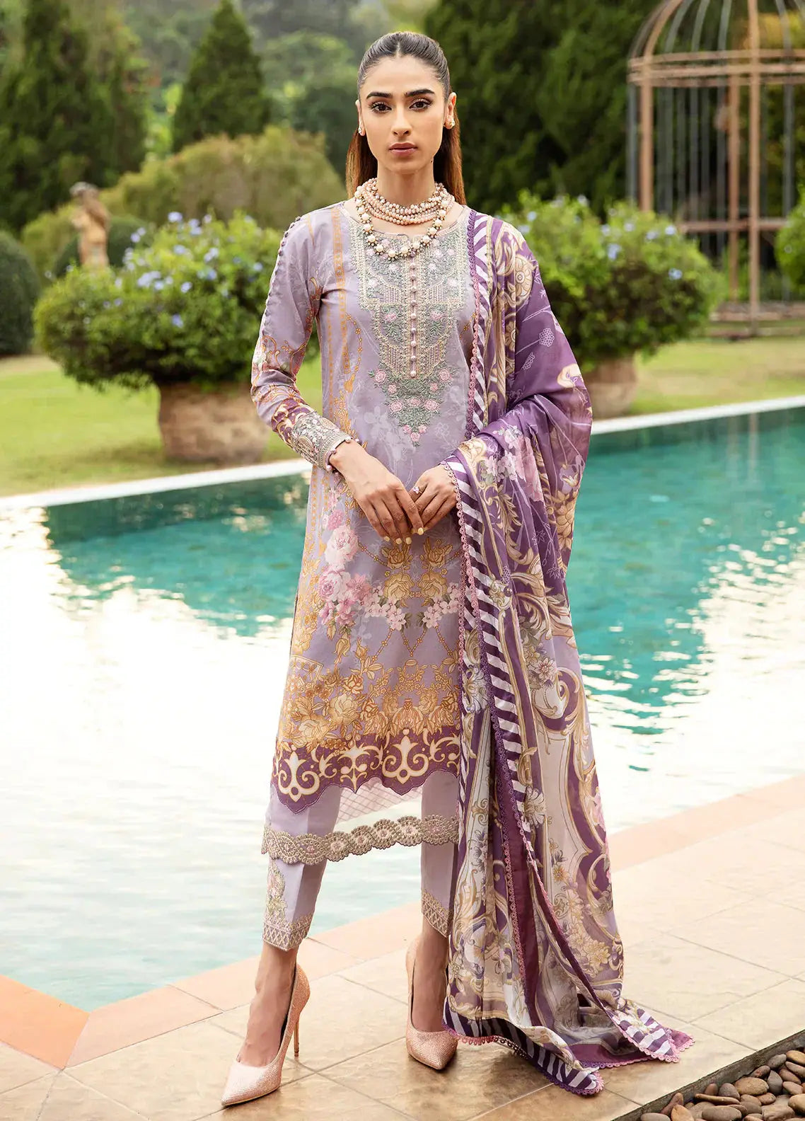 Gulaal | Springtime Ballet | LAVANDE (GL-L-24V1-05) - Pakistani Designer Dress - by Gulaal | Type: Luxury - 100% Original at Saira Sultan