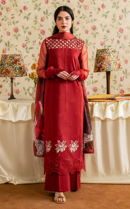 Asifa and Nabeel | Meraki Vintage 25 | Gulaal (MVL25-20) XS Red Lawn
