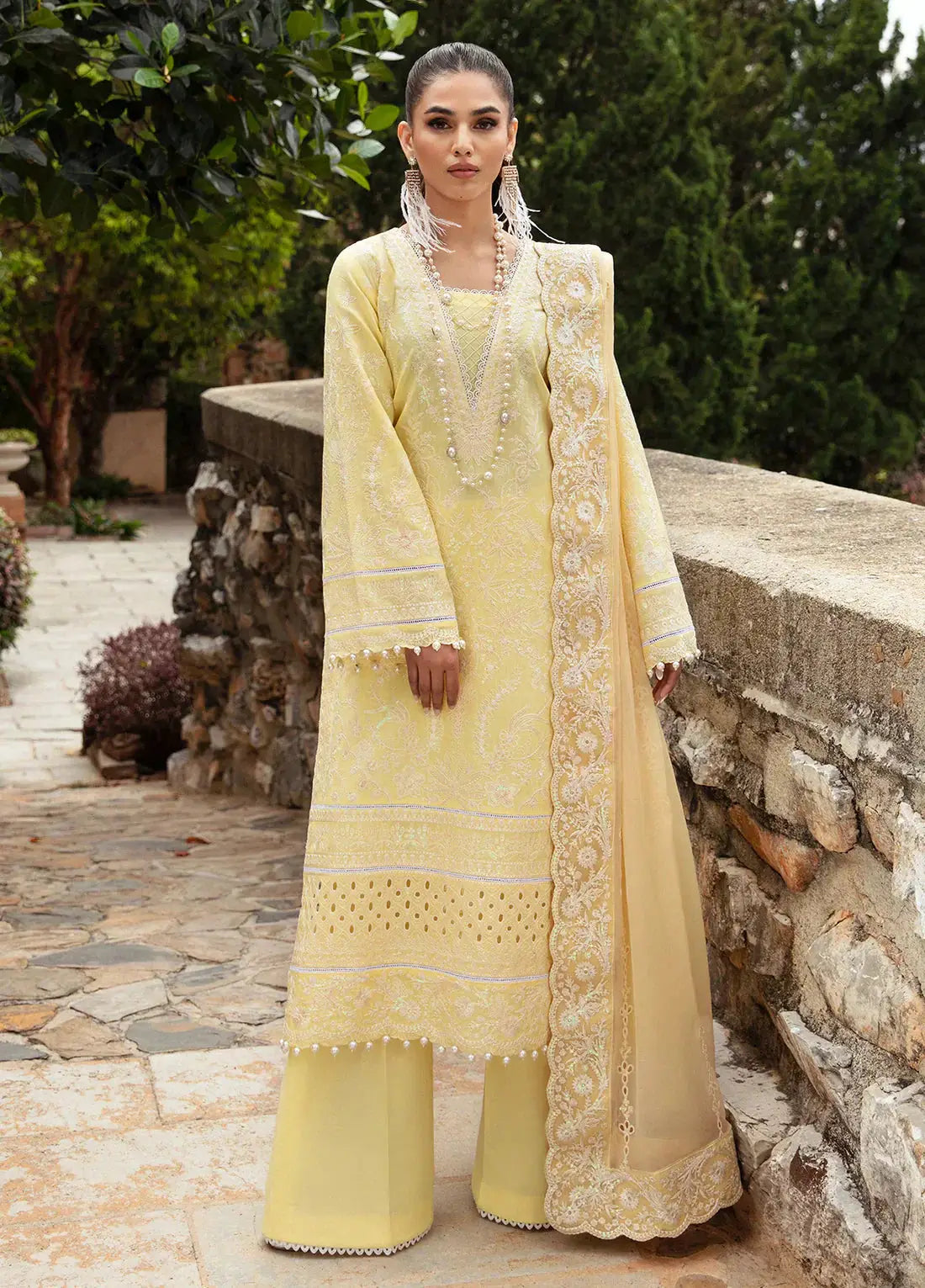 Gulaal | Luxury Lawn 24 | VALERIA (GL-LL-24V1-01) - Pakistani Designer Dress - by Gulaal | Type: Luxury - 100% Original at Saira Sultan