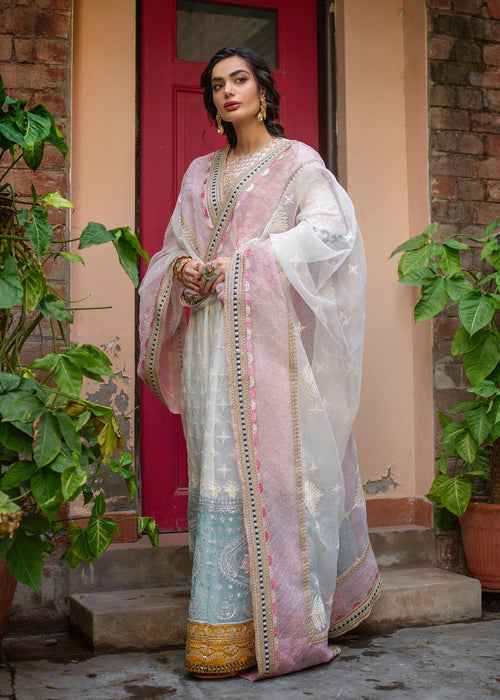 Ali Xeeshan | Chanda Luxury Pret | Rooshni L White Cotton Net