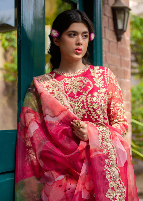 Ali Xeeshan | Chanda Luxury Pret | Sahiba M Red Organza