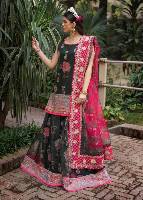 Ali Xeeshan | Chanda Luxury Pret | Green Forest XS Mid Green Organza