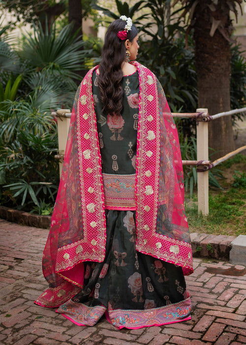 Ali Xeeshan | Chanda Luxury Pret | Green Forest S Mid Green Organza