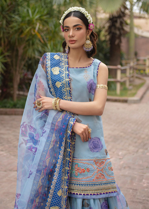 Ali Xeeshan | Chanda Luxury Pret | Jeevan M Blue Gray Organza