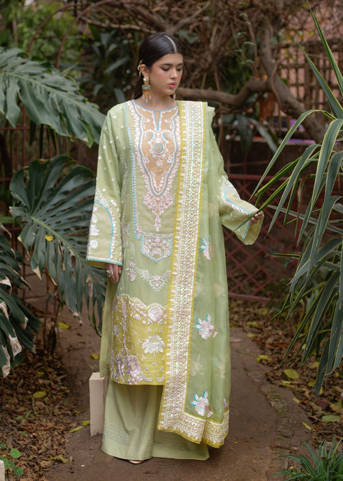Ali Xeeshan | Chanda Luxury Pret | Sabaat XS Pistachio Green Cotton Net