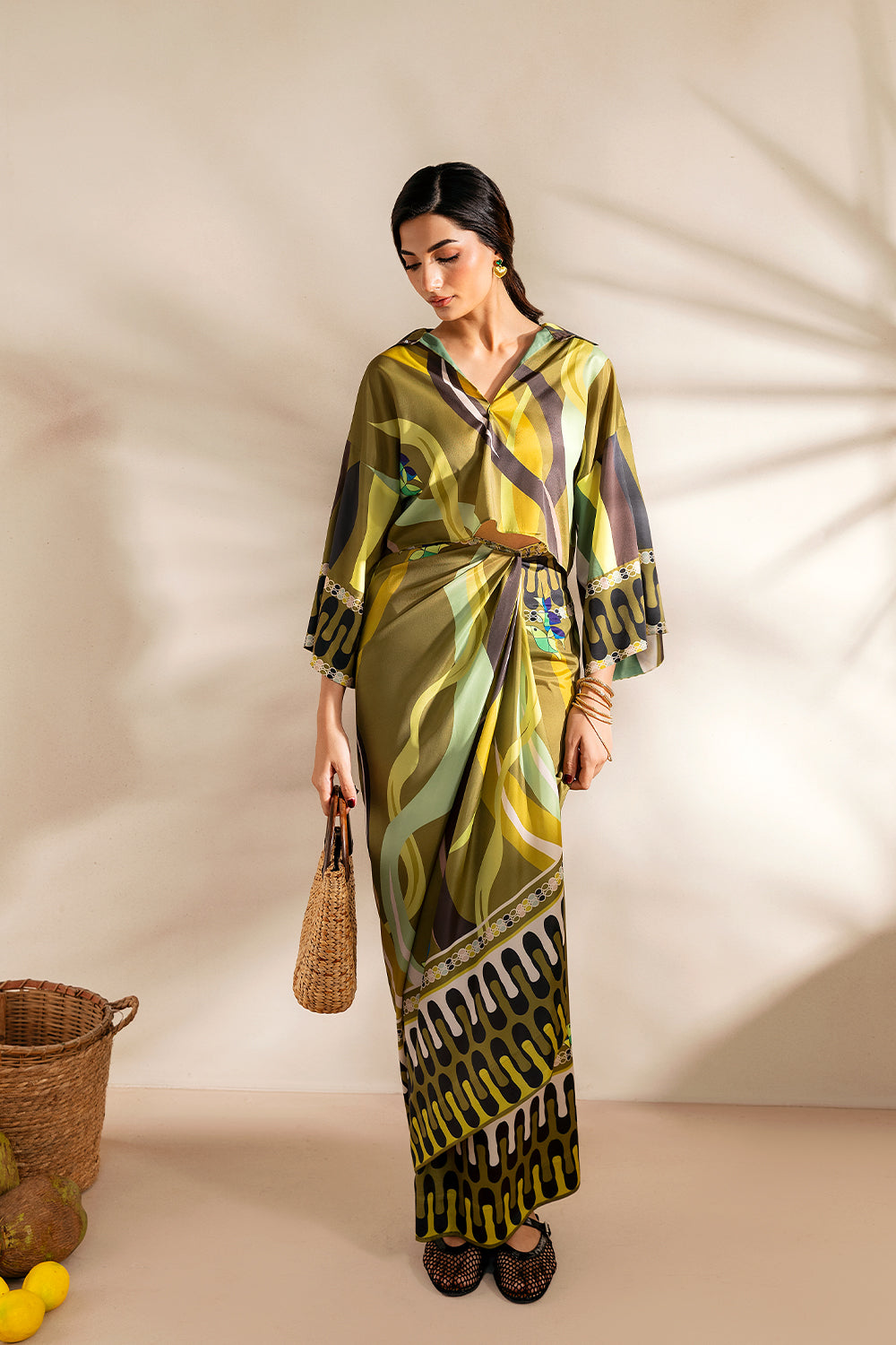 Saira Rizwan | Silk Coords 25 | GOLDEN GUAVA - SRSP-25-07 - Pakistani Designer Dress - by Saira Rizwan - Type : Ladies Clothes - 100% Original at Saira Sultan