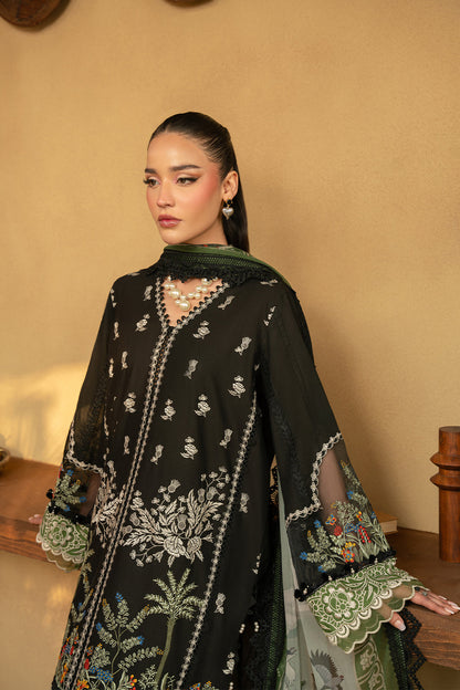Saira Rizwan | Luxury Lawn 25 | MARY-SRL25-07 S Black Lawn