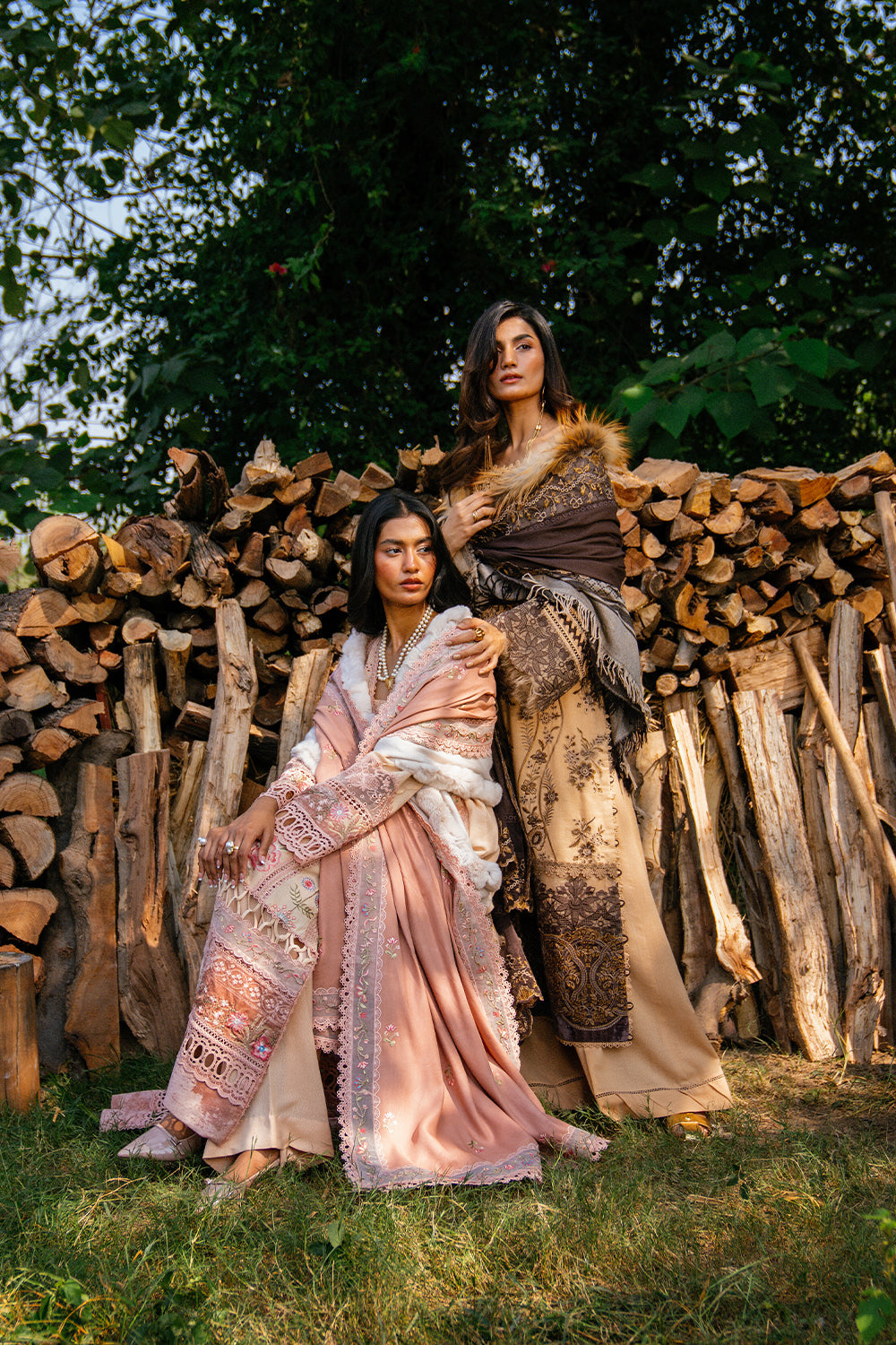 Saira Rizwan | Winter 2024 | LANA-SRW24-03 XS Peach Velvet