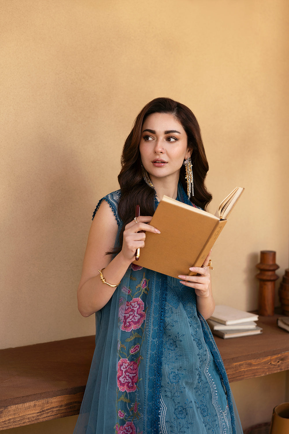 Saira Rizwan | Luxury Lawn 25 | ALMA-SRL25-12 L Dark Teal Lawn