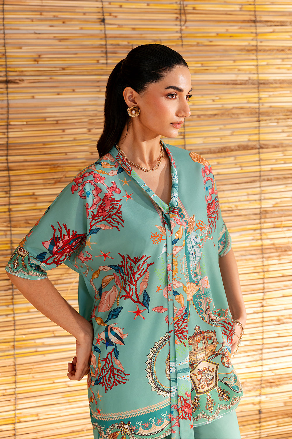 Saira Rizwan | Silk Coords 25 | COASTAL CHARM - SRSP-25-01 - Pakistani Designer Dress - by Saira Rizwan - Type : Ladies Clothes - 100% Original at Saira Sultan