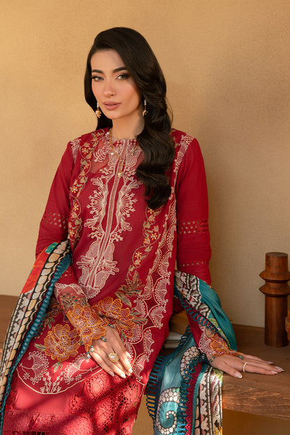 Saira Rizwan | Luxury Lawn 25 | MANON-SRL25-02 XL Haute Red Lawn
