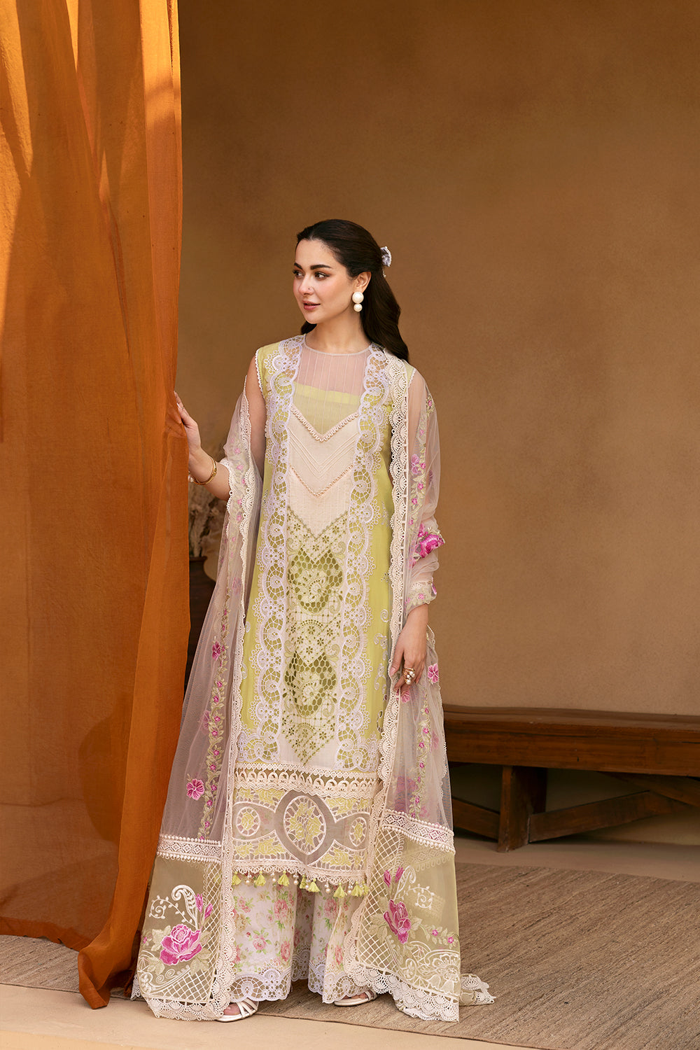 Saira Rizwan | Luxury Lawn 25 | VERA-SRL25-05 M Lemon Yellow Lawn