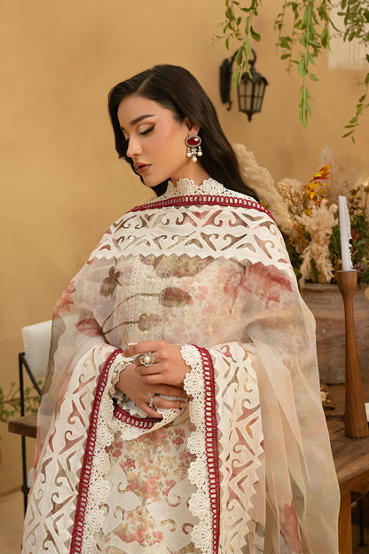Saira Rizwan | Luxury Lawn 25 | MAYA-SRL25-06 XL Ivory Lawn