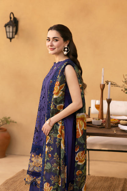 Saira Rizwan | Luxury Lawn 25 | AIMEE-SRL25-01 M Navy Lawn