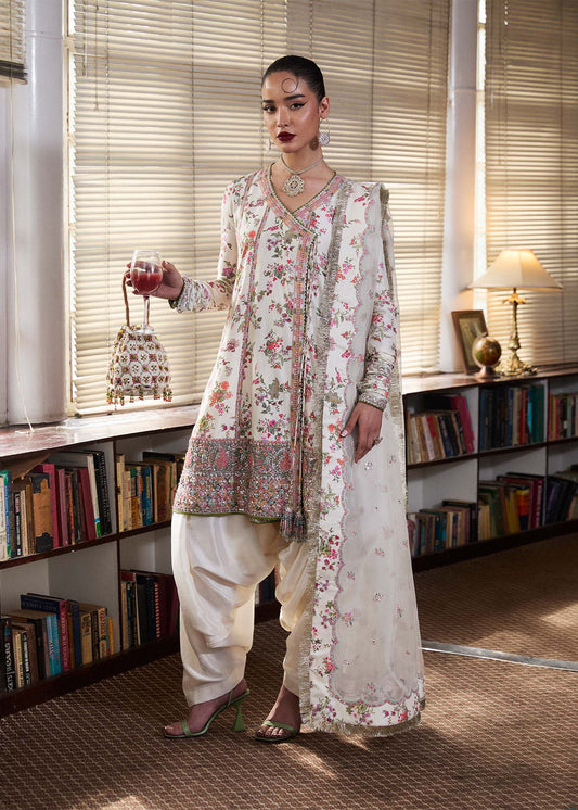Hussain Rehar | SS Luxury Pret 25 | Inara XS Off White Pure Raw Silk