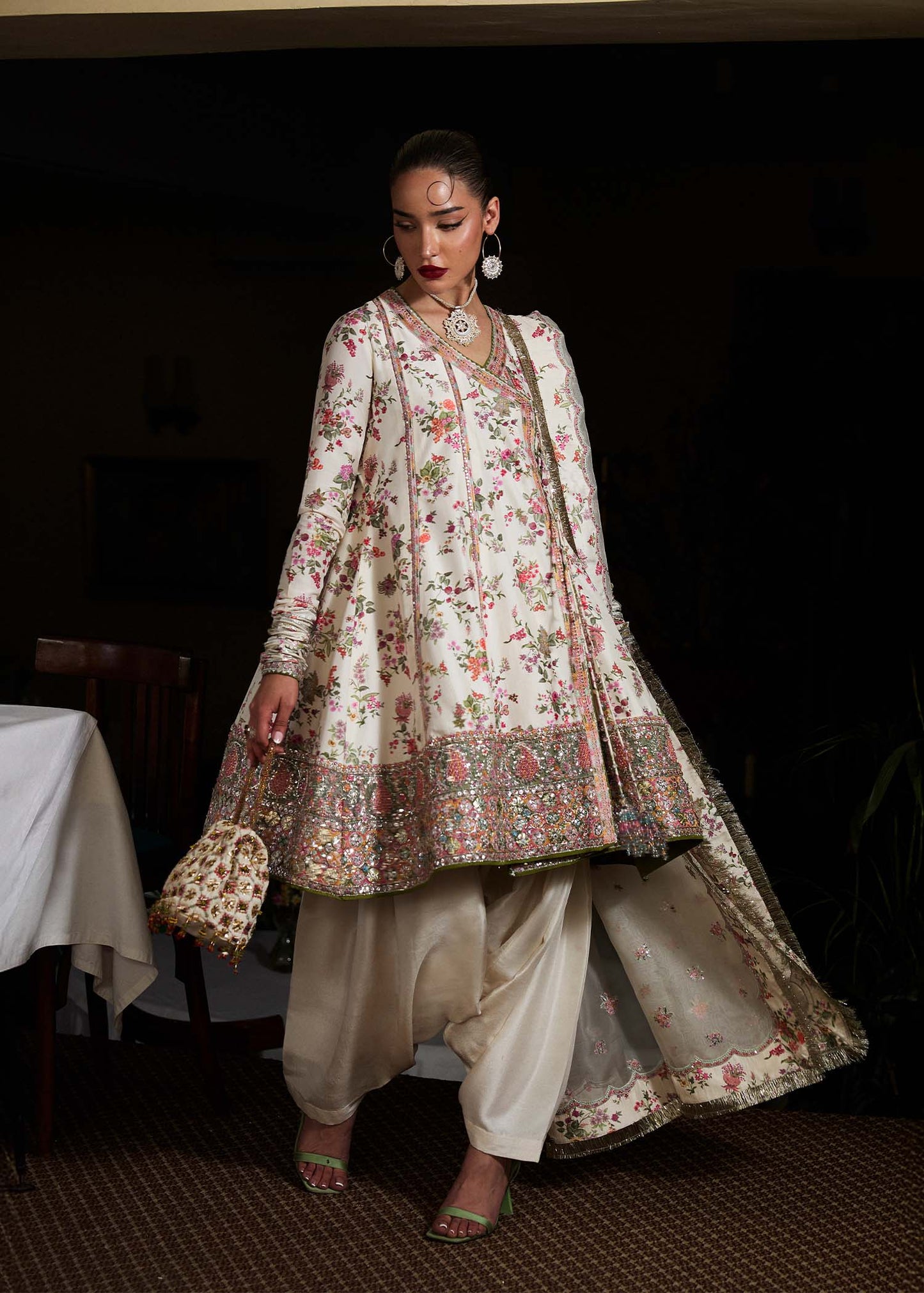Hussain Rehar | SS Luxury Pret 25 | Inara L Off White Pure Raw Silk