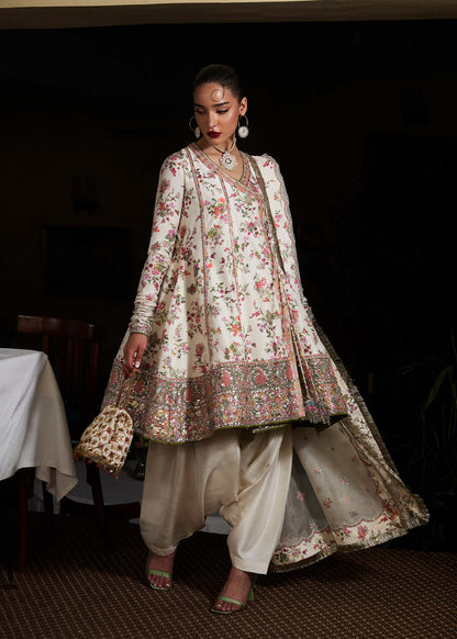 Hussain Rehar | SS Luxury Pret 25 | Inara L Off White Pure Raw Silk