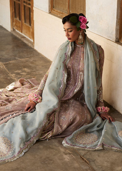 Hussain Rehar | Darlings Festive 25 | Ziniya L Mouse Gray Organza