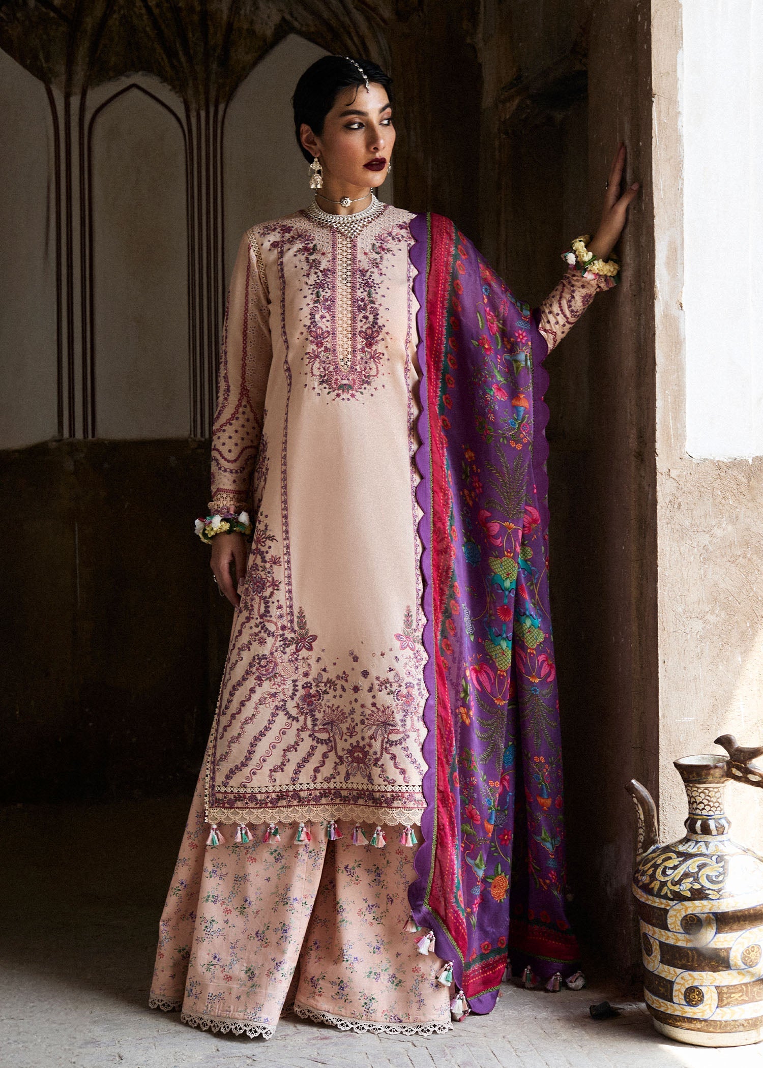 Hussain Rehar | Nirmal SS 25 | Lehr L Light Pink Lawn