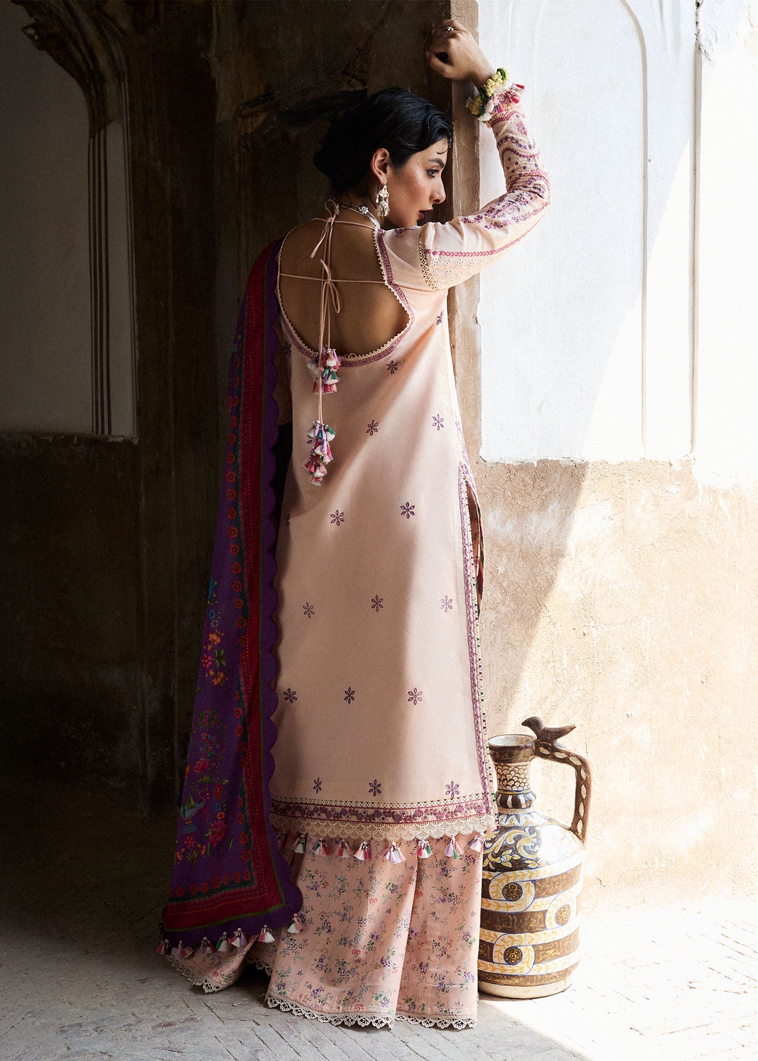 Hussain Rehar | Nirmal SS 25 | Lehr S Light Pink Lawn