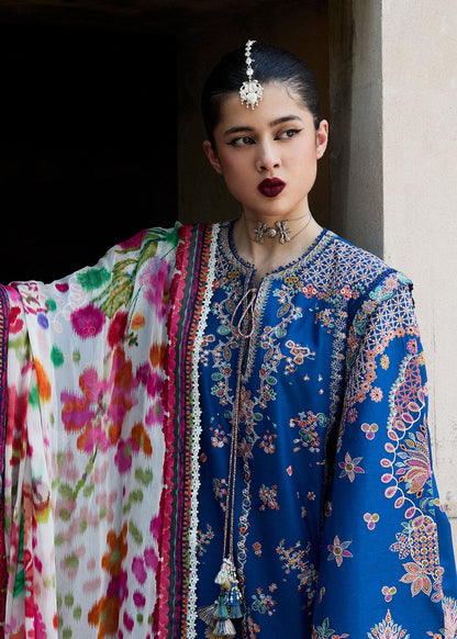 Hussain Rehar | Nirmal SS 25 | Zarqa L Electric Blue Lawn