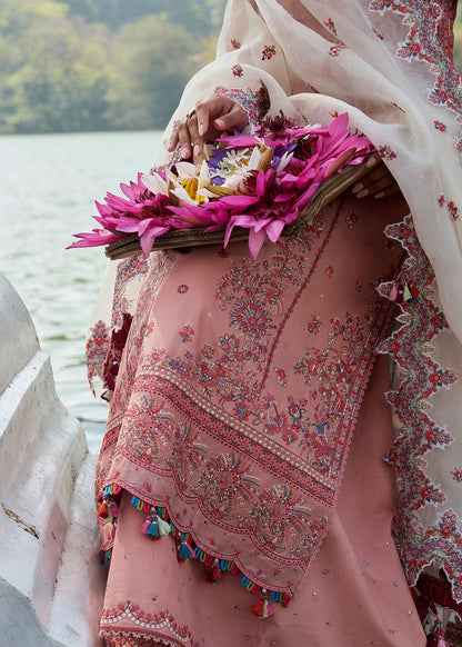 Hussain Rehar | Luxury Lawn 25 | Peaar XL Rose Pink Lawn