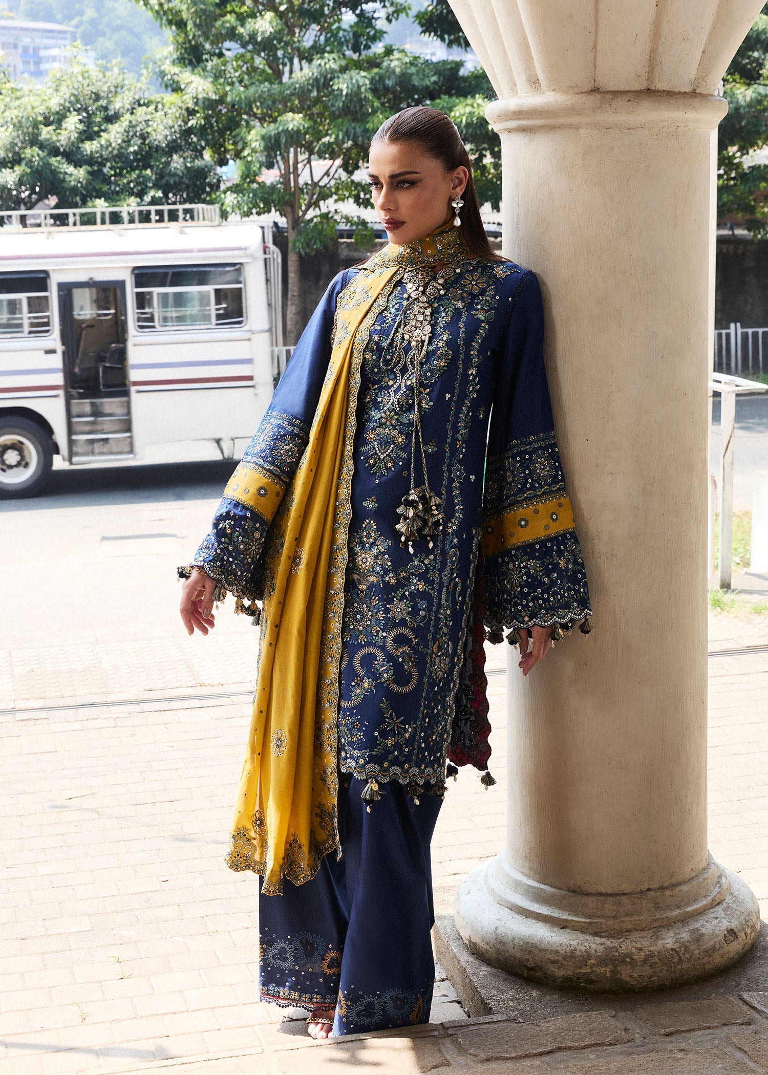 Hussain Rehar | Luxury Lawn 25 | Riviera XL Cobalt Blue Lawn