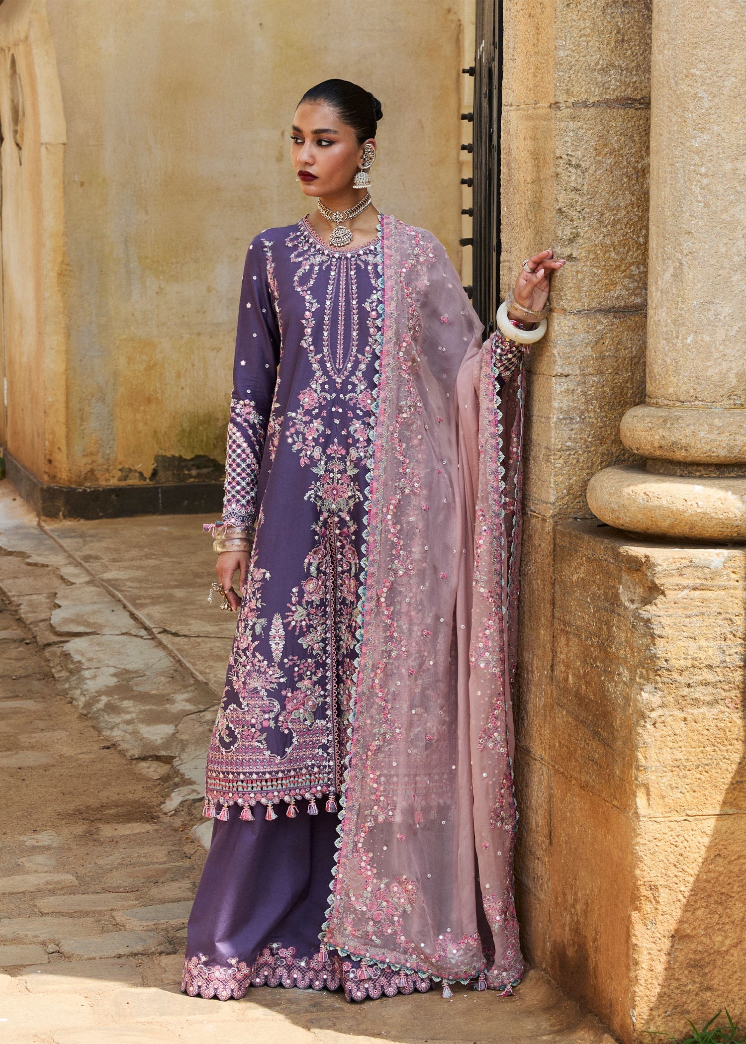 Hussain Rehar | Luxury Lawn 25 | Irris XS Plum Lawn