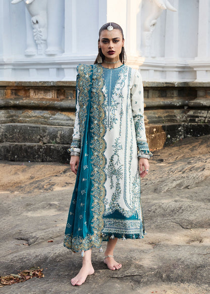 Hussain Rehar | Luxury Lawn 25 | Veil XS Ivory Lawn