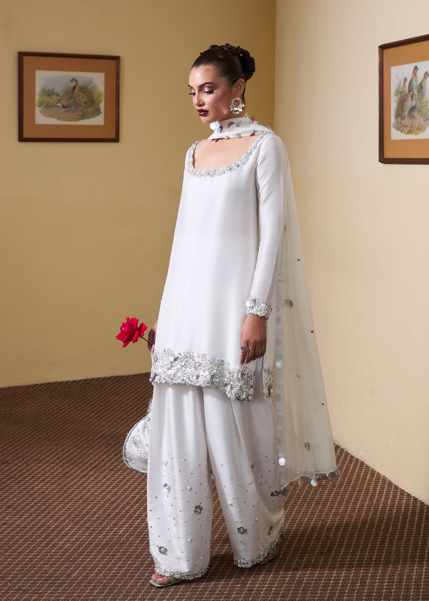 Hussain Rehar | SS Luxury Pret 25 | Swoon XS White Pure Raw Silk