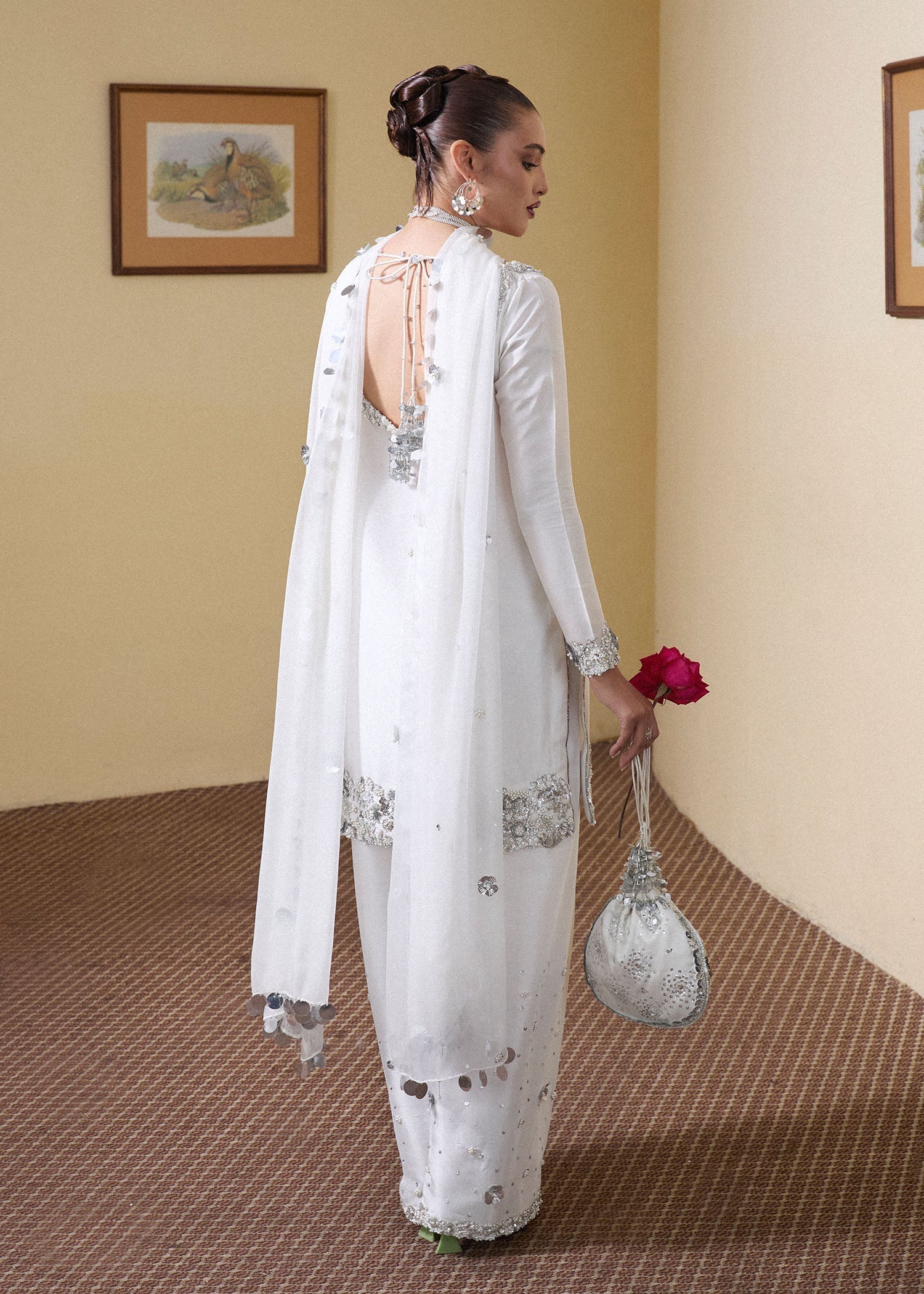 Hussain Rehar | SS Luxury Pret 25 | Swoon S White Pure Raw Silk