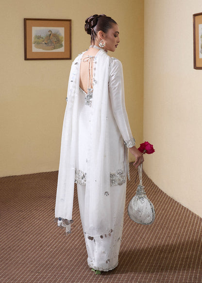 Hussain Rehar | SS Luxury Pret 25 | Swoon S White Pure Raw Silk