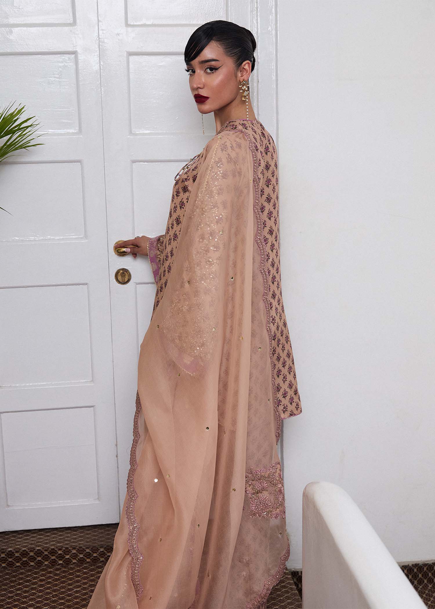 Hussain Rehar | SS Luxury Pret 25 | Fran S Beige Pure Raw Silk