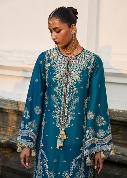 Hussain Rehar | Luxury Lawn 25 | Eupic M Teal Blue Lawn