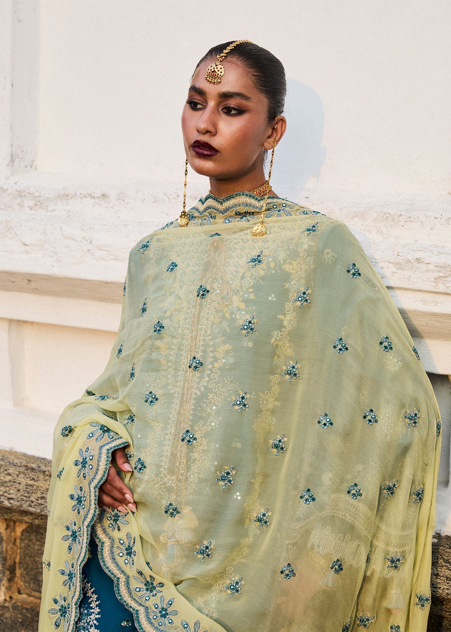 Hussain Rehar | Luxury Lawn 25 | Eupic L Teal Blue Lawn