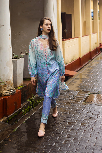 Mushq | La Dolce Hemline Prints 25 | Ameta S Blue Lawn