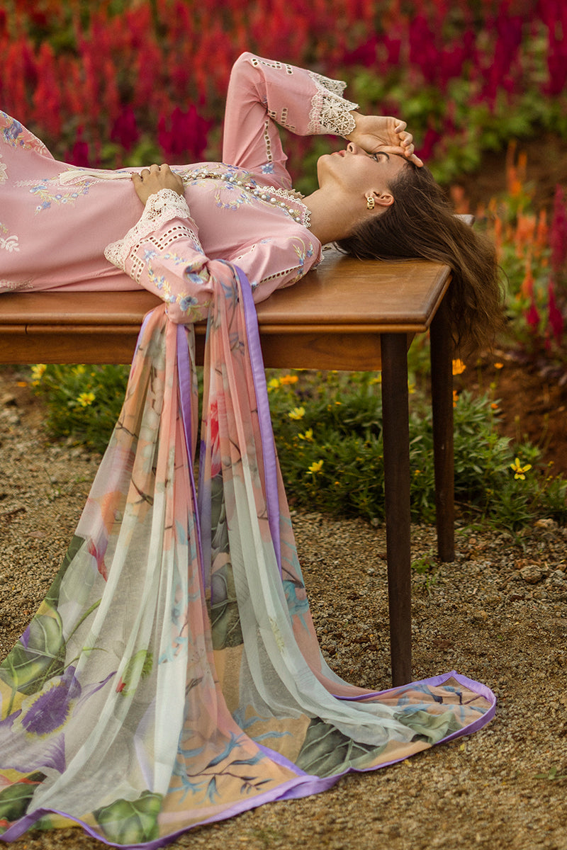 Mushq | Secret Garden Hemline 25 | Butterfly Kisses XL Pink Lawn