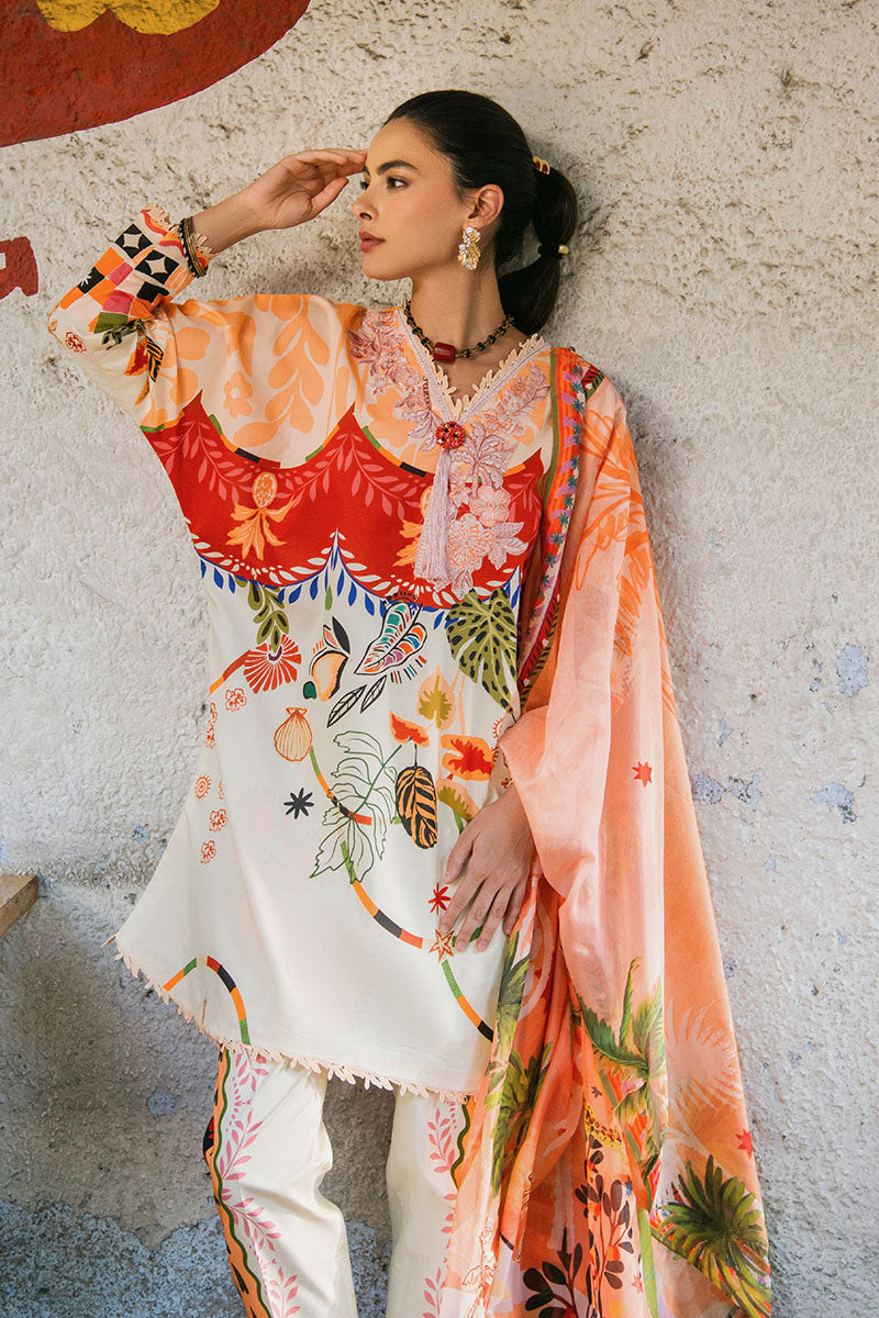 Mushq | La Dolce Hemline Prints 25 | Mulberry Tree XS Peach Lawn