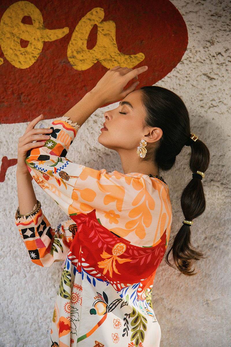 Mushq | La Dolce Hemline Prints 25 | Mulberry Tree S Peach Lawn