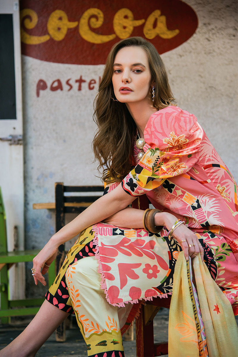 Mushq | La Dolce Hemline Prints 25 | Spring Avenue L Pink Lawn