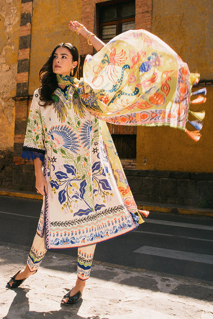 Mushq | La Dolce Hemline Prints 25 | Magnolias S Off White Lawn