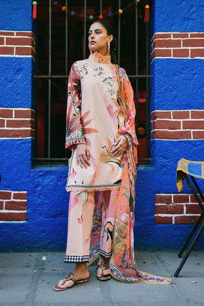 Mushq | La Dolce Hemline Prints 25 | Peach Poppies XS Pale Peach Lawn