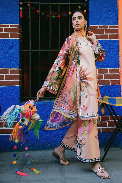 Mushq | La Dolce Hemline Prints 25 | Peach Poppies S Pale Peach Lawn