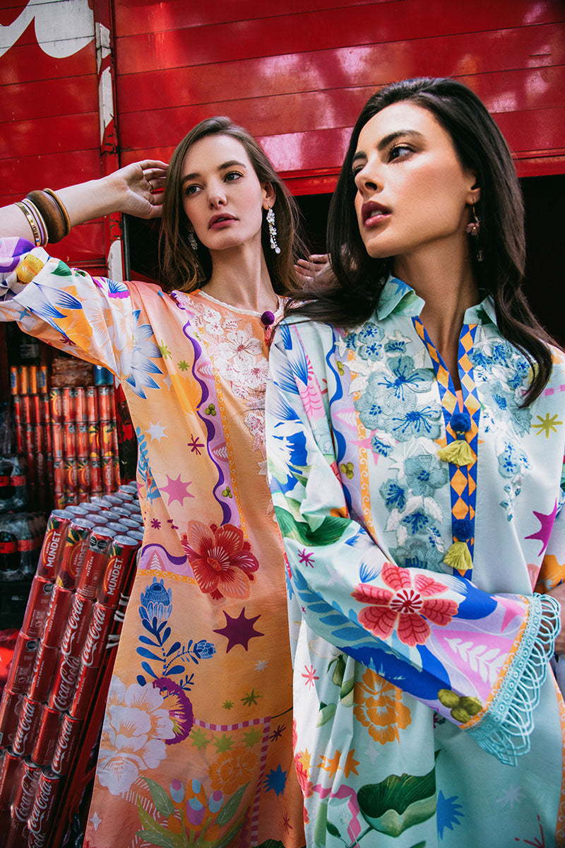 Mushq | La Dolce Hemline Prints 25 | Angels Song L Peach Lawn