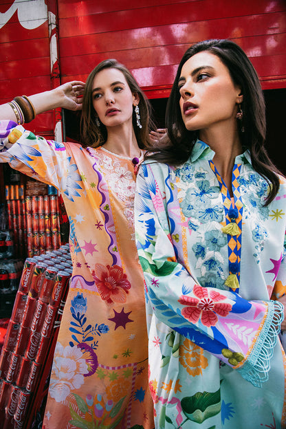 Mushq | La Dolce Hemline Prints 25 | Angels Song L Peach Lawn