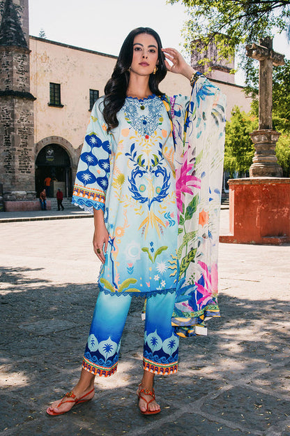Mushq | La Dolce Hemline Prints 25 | Floral Paradise XS Light Blue Lawn