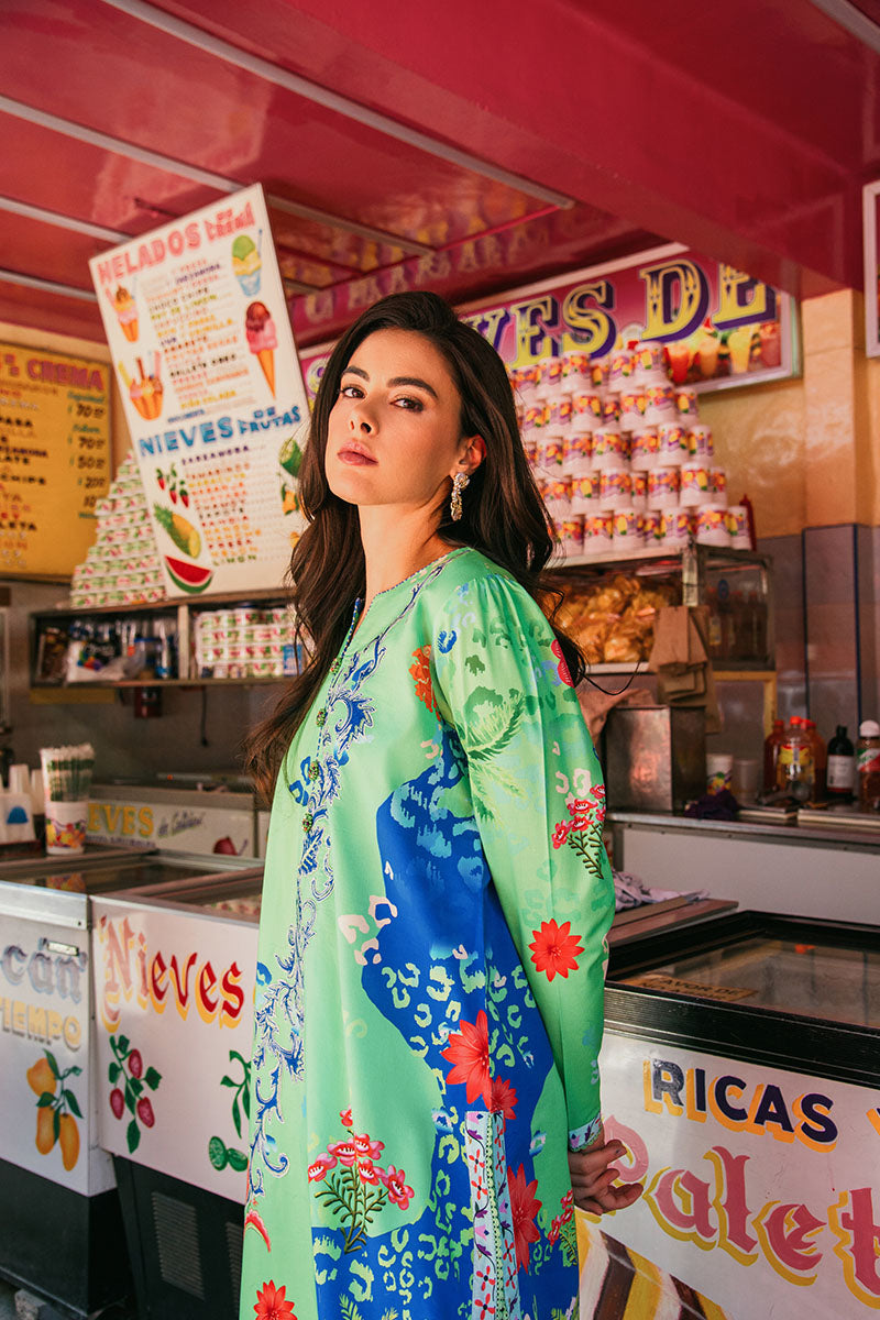 Mushq | La Dolce Hemline Prints 25 | Living Heart S Pickle Green Lawn