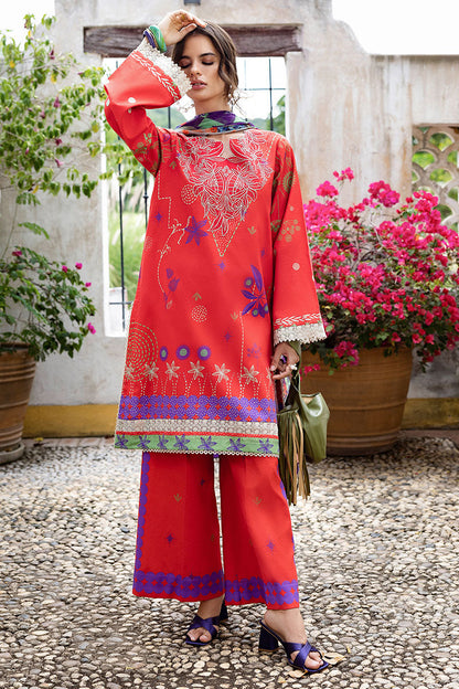 Mushq | Mirasol Printed Cambric | Carmin Rosa - Pakistani Designer Dress - by Mushq - Type : Ladies Clothes - 100% Original at Saira Sultan