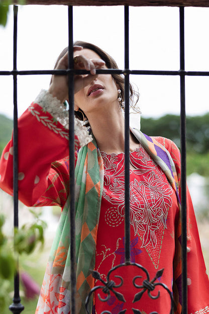 Mushq | Mirasol Printed Cambric | Carmin Rosa - Pakistani Designer Dress - by Mushq - Type : Ladies Clothes - 100% Original at Saira Sultan