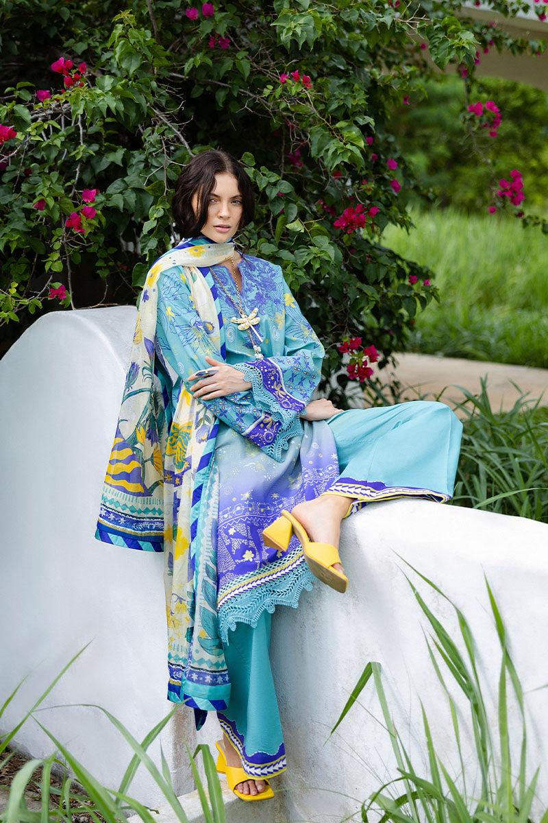 Mushq | Mirasol Printed Cambric | Mar Azul - Pakistani Designer Dress - by Mushq - Type : Ladies Clothes - 100% Original at Saira Sultan